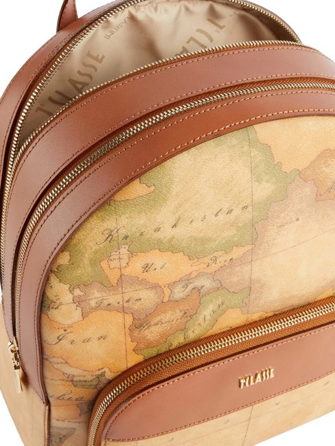 GEO CLASSIC Rucksack mit doppeltem Rei&szlig;verschluss NAT&Uuml;RLICH - Damentaschen
