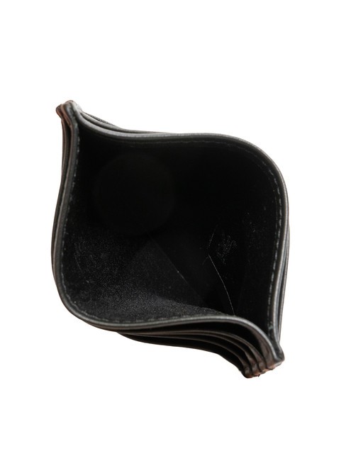 EMBOSSED LOGO Flaches Kartenetui aus Leder Schwarz - Brieftaschen Herren