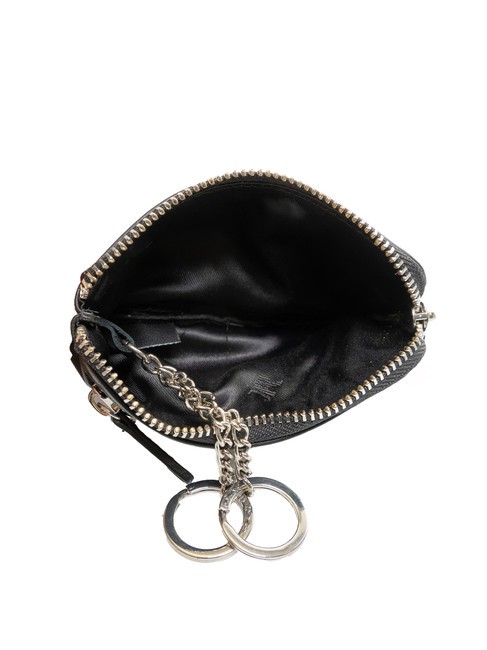 EMBOSSED LOGO Schl&uuml;sseletui aus Leder mit 2 Ringen Schwarz - Schl&uuml;sselanh&auml;nger und Schl&uuml;sseletuis