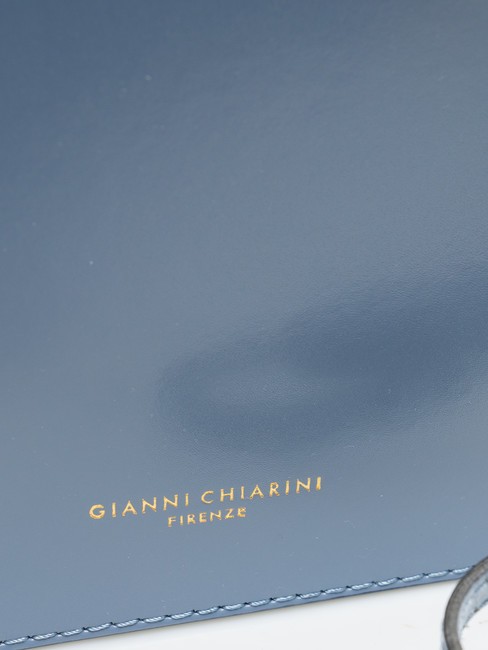 LOGO PRINT Umh&auml;ngetasche aus geb&uuml;rstetem Leder blau f&auml;rben - Damentaschen