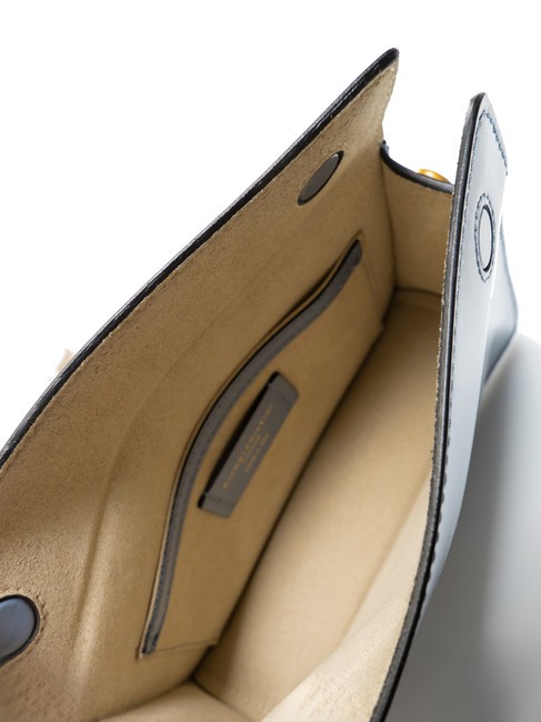 LOGO PRINT Umh&auml;ngetasche aus geb&uuml;rstetem Leder blau f&auml;rben - Damentaschen