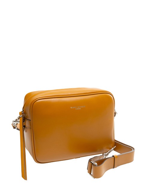 LOGO PRINT Schlafzimmertasche aus glattem Leder br&auml;unen - Damentaschen