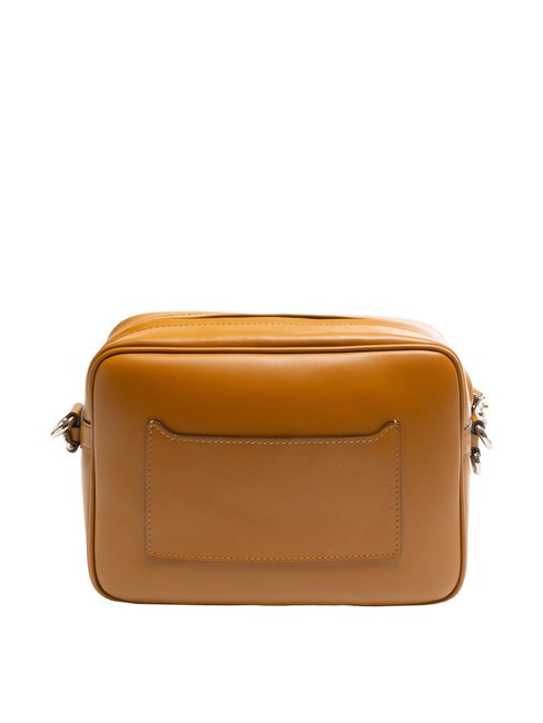 LOGO PRINT Schlafzimmertasche aus glattem Leder br&auml;unen - Damentaschen