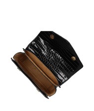 LOVE MOSCHINO CHAIN CROCO Bedruckte Umh&auml;ngetasche Schwarz - Damentaschen - 6