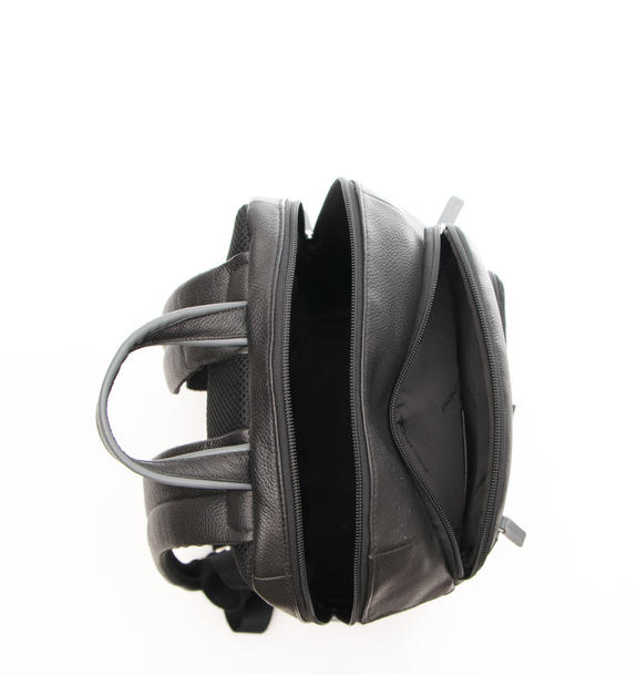 X1 13 "Laptop-Rucksack aus Leder schwarzgrau - PC-Rucks&auml;cke