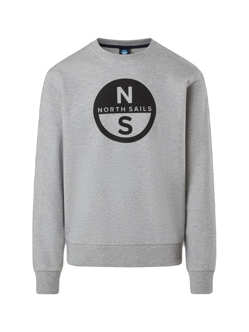 BASIC Sweatshirt mit Rundhalsausschnitt und Logo-Print graue Melange - Sweatshirts Herren
