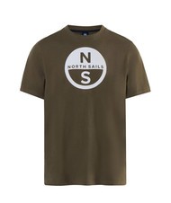 NORTH SAILS BASIC T-Shirt aus Baumwolle mit Logo-Print staubige Oliven - Herren-T-Shirts - 3