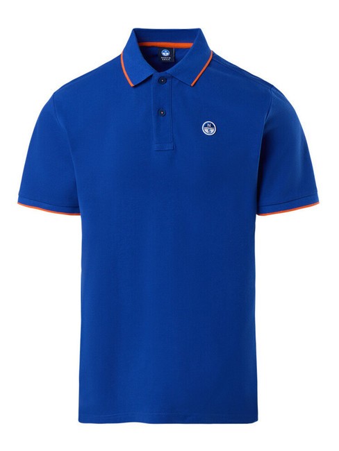 COLLAR STRIPED Kurzarm-Poloshirt aus Baumwolle Surfblau - Herren-Polo-Shirts/Herren-Polo-Shirt/Herrenpoloshirt/Herrenpoloshirts