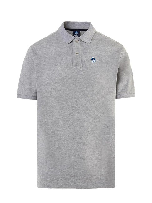 BASIC Kurzarm-Poloshirt aus Baumwolle graue Melange - Herren-Polo-Shirts/Herren-Polo-Shirt/Herrenpoloshirt/Herrenpoloshirts