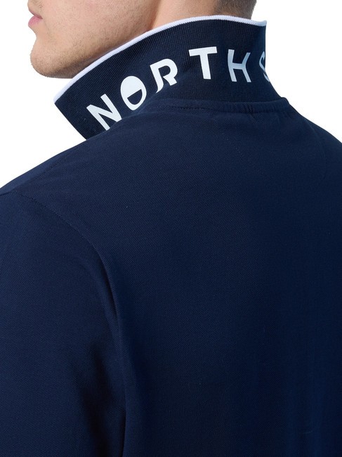 COLLAR STRIPED Kurzarm-Poloshirt aus Baumwolle Navy blau - Herren-Polo-Shirts/Herren-Polo-Shirt/Herrenpoloshirt/Herrenpoloshirts