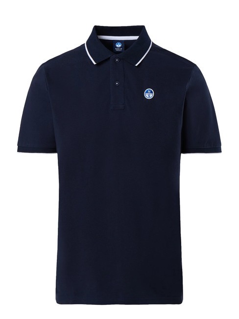 COLLAR STRIPED Kurzarm-Poloshirt aus Baumwolle Navy blau - Herren-Polo-Shirts/Herren-Polo-Shirt/Herrenpoloshirt/Herrenpoloshirts