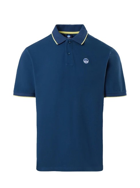 COLLAR STRIPED Kurzarm-Poloshirt aus Baumwolle dunkler Denim - Herren-Polo-Shirts/Herren-Polo-Shirt/Herrenpoloshirt/Herrenpoloshirts