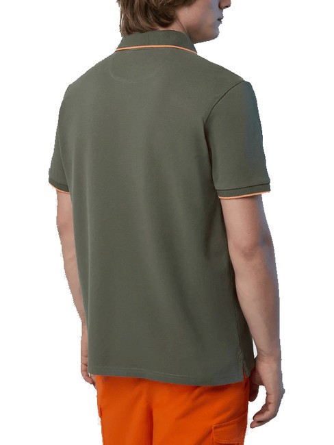 COLLAR STRIPED Kurzarm-Poloshirt aus Baumwolle staubige Oliven - Herren-Polo-Shirts/Herren-Polo-Shirt/Herrenpoloshirt/Herrenpoloshirts