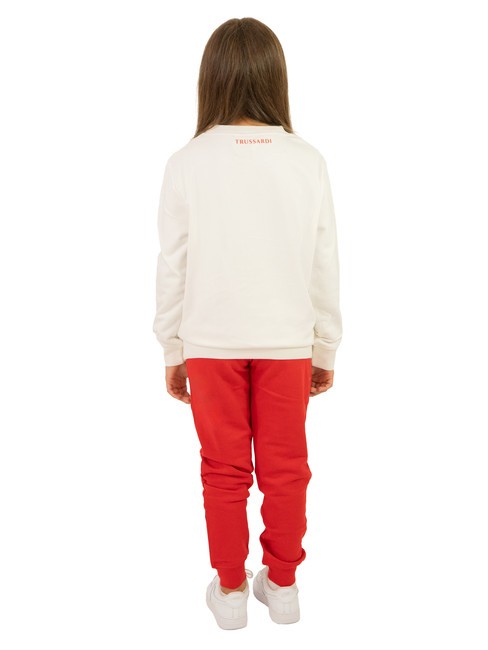 STRAUB KIDS Trainingsanzug aus Sweatshirt und Hose cremefarben/rot - Trainingsanz&uuml;ge f&uuml;r Kinder