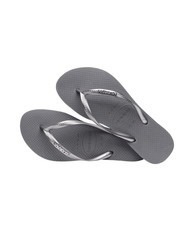 HAVAIANAS SLIM LOGO Flip Flops Stahlgrau - Damenschuhe - 5