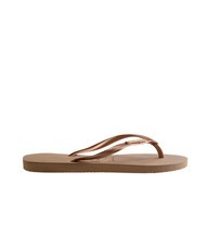 HAVAIANAS SLIM LOGO Flip Flops ros&eacute; / gold - Damenschuhe - 2