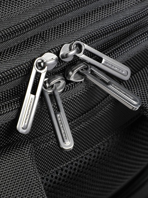 BRIEF 2 Reiserucksack aus Leder und Stoff Schwarz - PC-Rucks&auml;cke