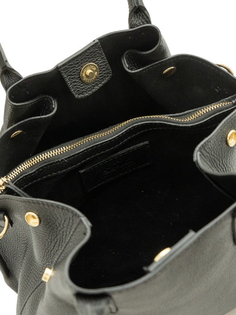 ALICE Lederhandtasche mit Schultergurt Schwarz - Damentaschen