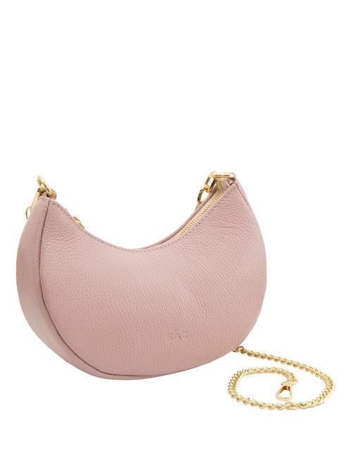 GIUDITTA Hobo-Tasche aus Leder mit Kette tausendj&auml;hriges Rosa - Damentaschen