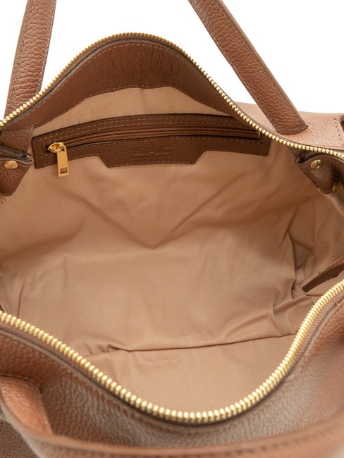 FRESIA Handtasche mit Schultergurt aus Leder verbrannt - Damentaschen