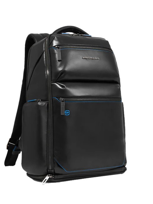 BLUE SQUARE  15,6-Zoll-Laptop-Rucksack aus Leder Schwarz - PC-Rucks&auml;cke