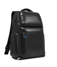 PIQUADRO BLUE SQUARE  15,6-Zoll-Laptop-Rucksack aus Leder - PC-Rucks&auml;cke