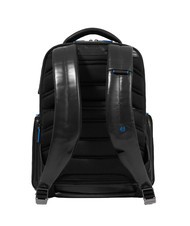PIQUADRO BLUE SQUARE  15,6-Zoll-Laptop-Rucksack aus Leder Schwarz - PC-Rucks&auml;cke - 3