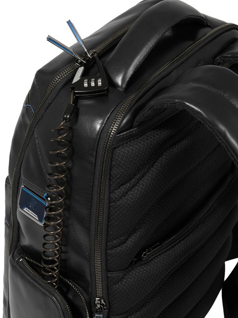 BLUE SQUARE  15,6-Zoll-Laptop-Rucksack aus Leder Schwarz - PC-Rucks&auml;cke