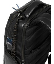 PIQUADRO BLUE SQUARE  15,6-Zoll-Laptop-Rucksack aus Leder Schwarz - PC-Rucks&auml;cke - 4