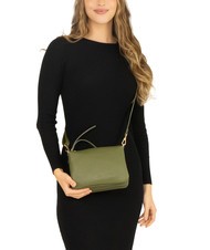 LESAC SIMONA Umh&auml;ngetasche aus Tris-Dollar-Leder Olive - Damentaschen - 4