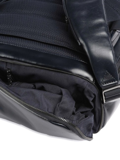 BLUE SQUARE  15,6-Zoll-Laptop-Rucksack aus Leder Blau - PC-Rucks&auml;cke