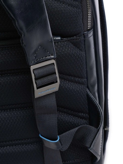 BLUE SQUARE Lederrucksack, 14-Zoll-Laptophalter Blau - PC-Rucks&auml;cke
