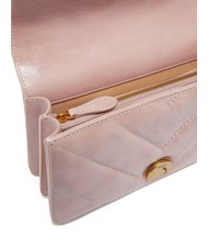 PINKO LOVE ONE MINI Mini-Tasche aus Spaltleder Puder-Antikgold - Damentaschen - 4