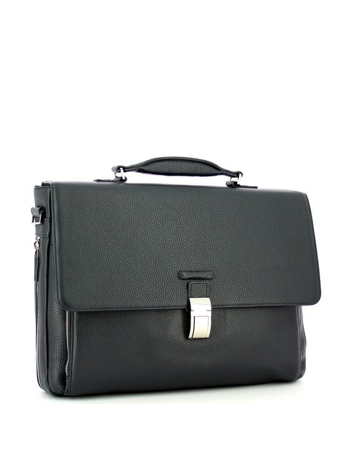 CAMPIONARIO - MODUS Aktentasche aus Leder f&uuml;r PC 15 " Blau - Arbeitstaschen