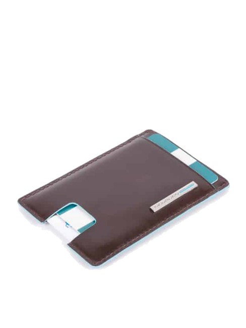 CAMPIONARIO - BLUE SQUARE  Flaches Kartenetui aus Leder MAHAGONI - Brieftaschen Herren