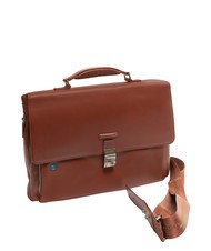 PIQUADRO CAMPIONARIO - BLUE SQUARE OUT Aktentasche aus Leder f&uuml;r 15-Zoll-Laptop - Arbeitstaschen