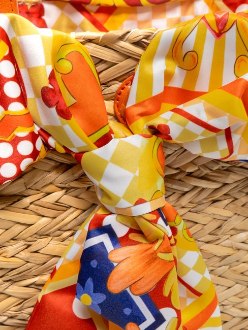 JAVA Mittelgro&szlig;e Strandtasche aus Stroh orange - Damentaschen