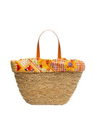 YNOT JAVA Gro&szlig;e Strandtasche aus Stroh orange - Damentaschen - 3