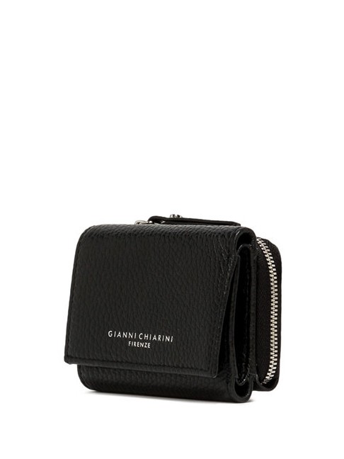 WALLETS GRAIN Kleine Geldb&ouml;rse aus genarbtem Leder Schwarz - Brieftaschen Damen