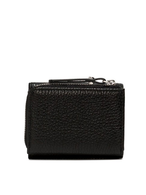 WALLETS GRAIN Kleine Geldb&ouml;rse aus genarbtem Leder Schwarz - Brieftaschen Damen