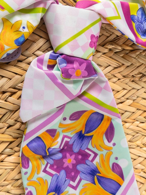 JAVA Mittelgro&szlig;e Strandtasche aus Stroh lila - Damentaschen