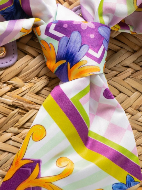 JAVA Gro&szlig;e Strandtasche aus Stroh lila - Damentaschen