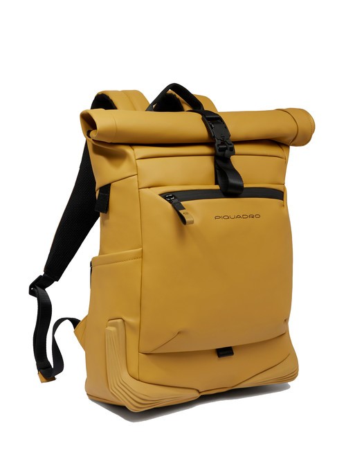 CORNER SPECIALE GOMMATO Rolltop-Rucksack f&uuml;r 15,6-Zoll-Laptop Gelb - PC-Rucks&auml;cke