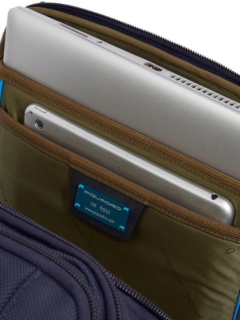 BRIEF 2 Reiserucksack aus Leder und Stoff Blau - PC-Rucks&auml;cke