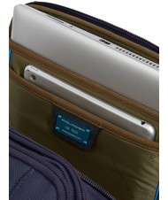 PIQUADRO BRIEF 2 Reiserucksack aus Leder und Stoff Blau - PC-Rucks&auml;cke - 5