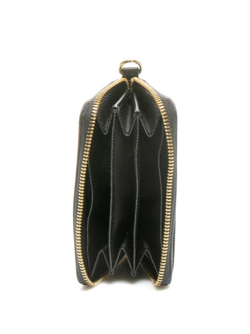 GARDENIA Kleine Lederbrieftasche mit umlaufendem Rei&szlig;verschluss Schwarz - Brieftaschen Damen