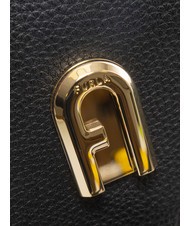 FURLA GARDENIA Kameratasche aus Leder mit Keria-Print Schwarz+Eist&ouml;ne - Damentaschen - 5