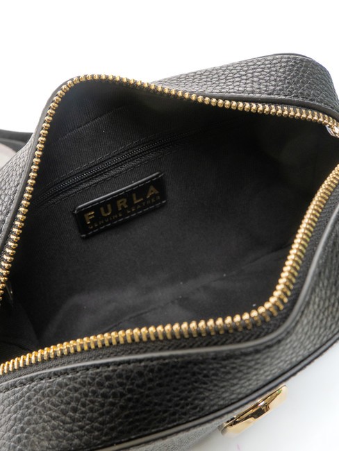 GARDENIA Kameratasche aus Leder mit Keria-Print Schwarz+Eist&ouml;ne - Damentaschen