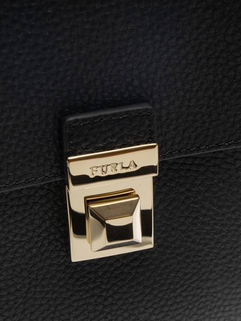 GLENN Satteltasche aus Leder mit Keria-Print Schwarz - Damentaschen