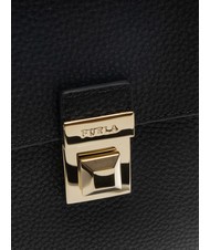 FURLA GLENN Satteltasche aus Leder mit Keria-Print Schwarz - Damentaschen - 5